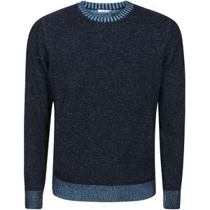 Malo, Stijlvolle Cashmere Crew Neck Sweater Blauw, Heren, Maat:2XL