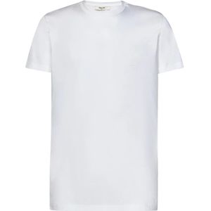 Golden Craft, Tops, Heren, Wit, S, Katoen, Witte T-shirts en Polos met Logo Borduursel
