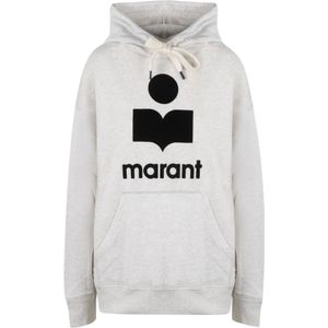 Isabel Marant Étoile, Sweatshirts & Hoodies, Dames, Grijs, S, Katoen, Ecru Felpa Sweatshirt