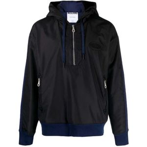 Moschino, Navy en Zwart Hoodie Zwart, Heren, Maat:M