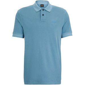 Hugo Boss, Katoenen poloshirt met logoprint Blauw, Heren, Maat:3XL