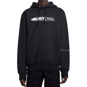 Helmut Lang, Zwarte hoodie met grafische print Zwart, Heren, Maat:S