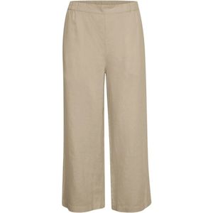 Part Two, Broeken, Dames, Beige, L, Linnen, Korte wijde linnen broek