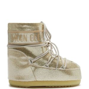 Moon Boot, Gouden Glitter Icon Low Laarzen Beige, Dames, Maat:36 EU