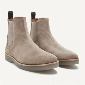 Nubikk, Schoenen, Heren, Beige, 41 EU, Suède, Chelsea Boot Suede II Taupe Sand