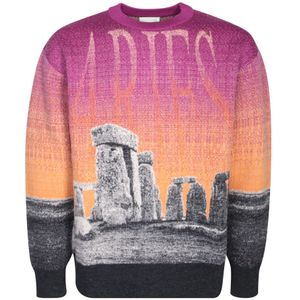 Aries, Sweatshirts & Hoodies, Heren, Veelkleurig, M, Wol, Multicolor Intarsia-Gebr. Sweatshirt