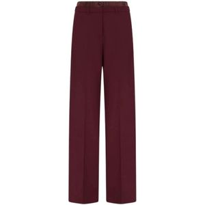 Marella, Broeken, Dames, Rood, 2Xs, Polyester, Bordeaux Stretch Broek