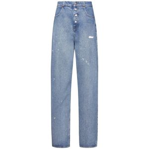 MM6 Maison Margiela, Jeans, Dames, Blauw, W25, Denim, Blauwe Jeans met 5 Zakken