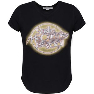 Stella McCartney, Tops, Dames, Zwart, M, Katoen, T-Shirts