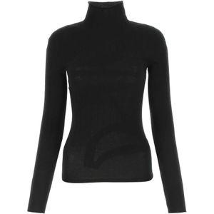 Dion Lee, Truien, Dames, Zwart, S, Wol, Black Stretch Wool Blend Coltrui