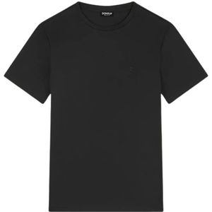 Dondup, Tops, Heren, Zwart, S, Katoen, Zwarte Katoenen Jersey T-shirt