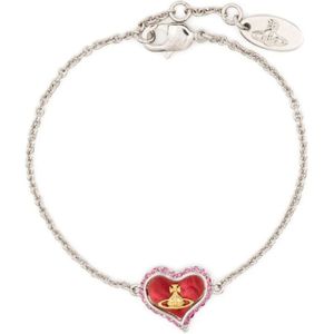 Vivienne Westwood, Hart Hanger Kristal Ketting Veelkleurig, Dames, Maat:ONE Size