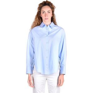 Dondup, Blouses & Shirts, Dames, Blauw, S, Katoen, Katoenen Overhemden Collectie