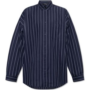 Balenciaga, Overhemden, Heren, Blauw, L, Katoen, Oversized shirt