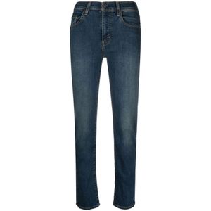 Levi's, Jeans, Dames, Blauw, W26 L30, Denim, High-Rise Straight Jeans