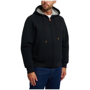 Save The Duck, Zwarte Scuba Hoodie Zwart, Heren, Maat:L