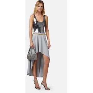 Elisabetta Franchi, Rokken, Dames, Grijs, L, Midi Skirts