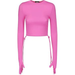 Vetements, Cropped Styling Top Roze, Dames, Maat:S