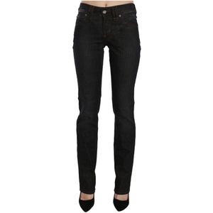 John Galliano, Slim Fit Corduroy Denim Broek Zwart, Dames, Maat:W25