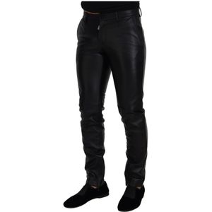 Dolce & Gabbana, Broeken, Heren, Zwart, S, Slim-fit Broeken