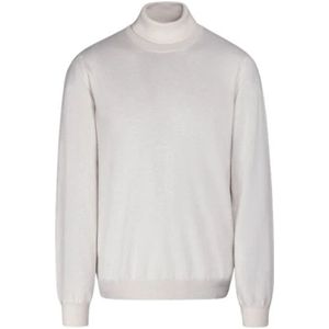 Moorer, Fijne Cashmere Zijde Coltrui Coltrui Wit, Heren, Maat:M