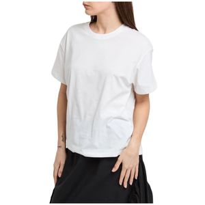 Manila Grace, Tops, Dames, Wit, M, Katoen, Witte Katoenen Half Sleeve T-shirt