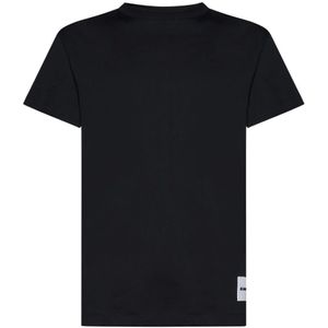 Jil Sander, Zwarte T-shirts Polos voor Heren Zwart, Heren, Maat:S