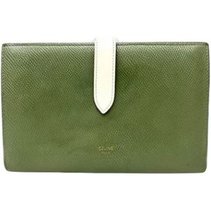 Celine Vintage, Tweedehands leren portemonnees Groen, Dames, Maat:ONE Size