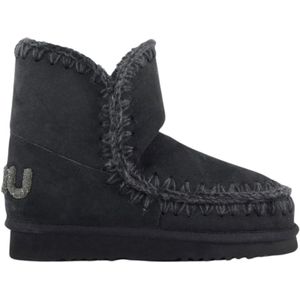 Mou, Schoenen, Dames, Zwart, 36 EU, Wol, Glitter Logo Black Eskimo Laarzen