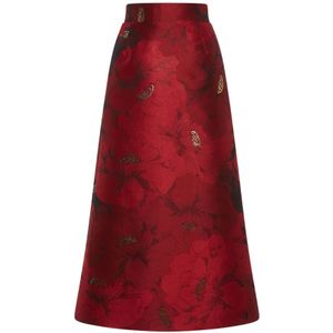 La DoubleJ, Ruby Jacquard Baia Rok Rood, Dames, Maat:L