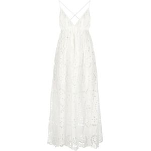 Zimmermann, Witte Kanten V-Hals Jurk Wit, Dames, Maat:M