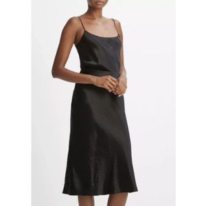 Vince, Kleedjes, Dames, Zwart, M, Satijn, Satijnen Slip Rok