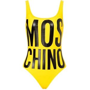 Moschino, Badkleding, Dames, Geel, M, Stijlvolle zwempak voor vrouwen