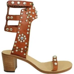 Isabel Marant Pre-owned, Pre-owned Leather sandals Bruin, Dames, Maat:40 EU