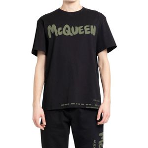 Alexander McQueen, Tops, Heren, Zwart, 2Xl, Katoen, T-Shirts