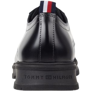 Tommy Hilfiger, Schoenen, Heren, Zwart, 44 EU, Leer, Zwarte Business Schoenen voor Heren