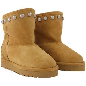 Isabel Marant, Schoenen, Dames, Bruin, 36 EU, Studded Shearling Enkellaarzen