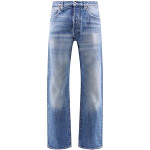 Valentino, Jeans, Heren, Blauw, W29, Katoen, Blauwe Jeans Normale Taille Gemaakt in Italië