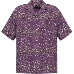 AllSaints, Overhemden, Heren, Paars, L, ‘Ikuma’ shirt met dierenmotief
