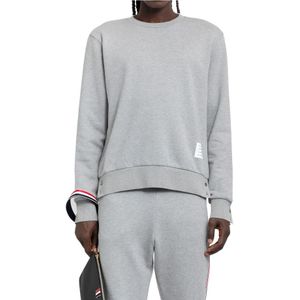 Thom Browne, Grijze Gestreepte Crewneck Sweatshirt Grijs, Heren, Maat:L