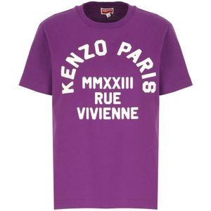 Kenzo, Tops, Dames, Paars, M, Katoen, Stijlvolle Paarse Katoenen T-shirt voor Vrouwen