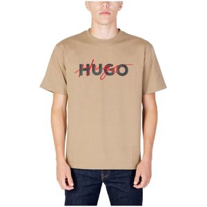 Hugo Boss, Tops, Heren, Bruin, L, Katoen, T-Shirts