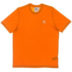 Adidas, Tops, Heren, Oranje, S, Katoen, Oranje Tee met Trefoil Logo