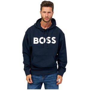 Hugo Boss, Sweatshirts & Hoodies, Heren, Blauw, M, Katoen, Sweaters Blauw
