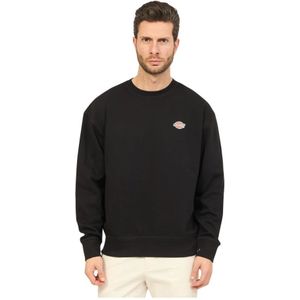 Dickies, Sweatshirts & Hoodies, Heren, Zwart, S, Katoen, Zwarte Crewneck Sweater
