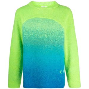 Erl, Gradient Rainbow Oversize Trui Groen, Dames, Maat:S