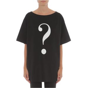 Moschino, Zwarte T-shirts en Polos Zwart, Dames, Maat:S
