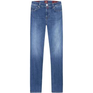 Tramarossa, Jeans, Heren, Blauw, W34, Katoen, Hoge kwaliteit heren jeans, regular fit