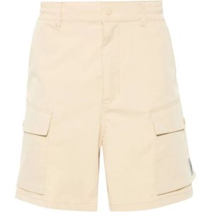 Carhartt Wip, Korte broeken, Heren, Beige, L, Polyester, Shorts van polyester twill met relaxte pasvorm