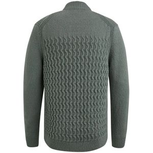 Cast Iron, Truien, Heren, Grijs, M, Katoen, Bouclé Katoenmix Mock Neck Sweater